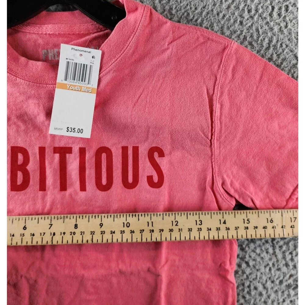 Phenomenal Ambitious Printed T-Shirt Kids M (8-10) Pink Short Sleeve Pullover~ - Picture 8 of 14